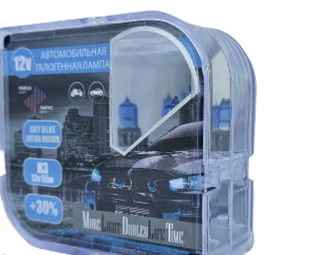 Автолампа H3 12V 55W (PK22s) ParusAuto  +30% SKY BLUE EXTRA VISION (BOX) 33250SB\EV+30 к-т
