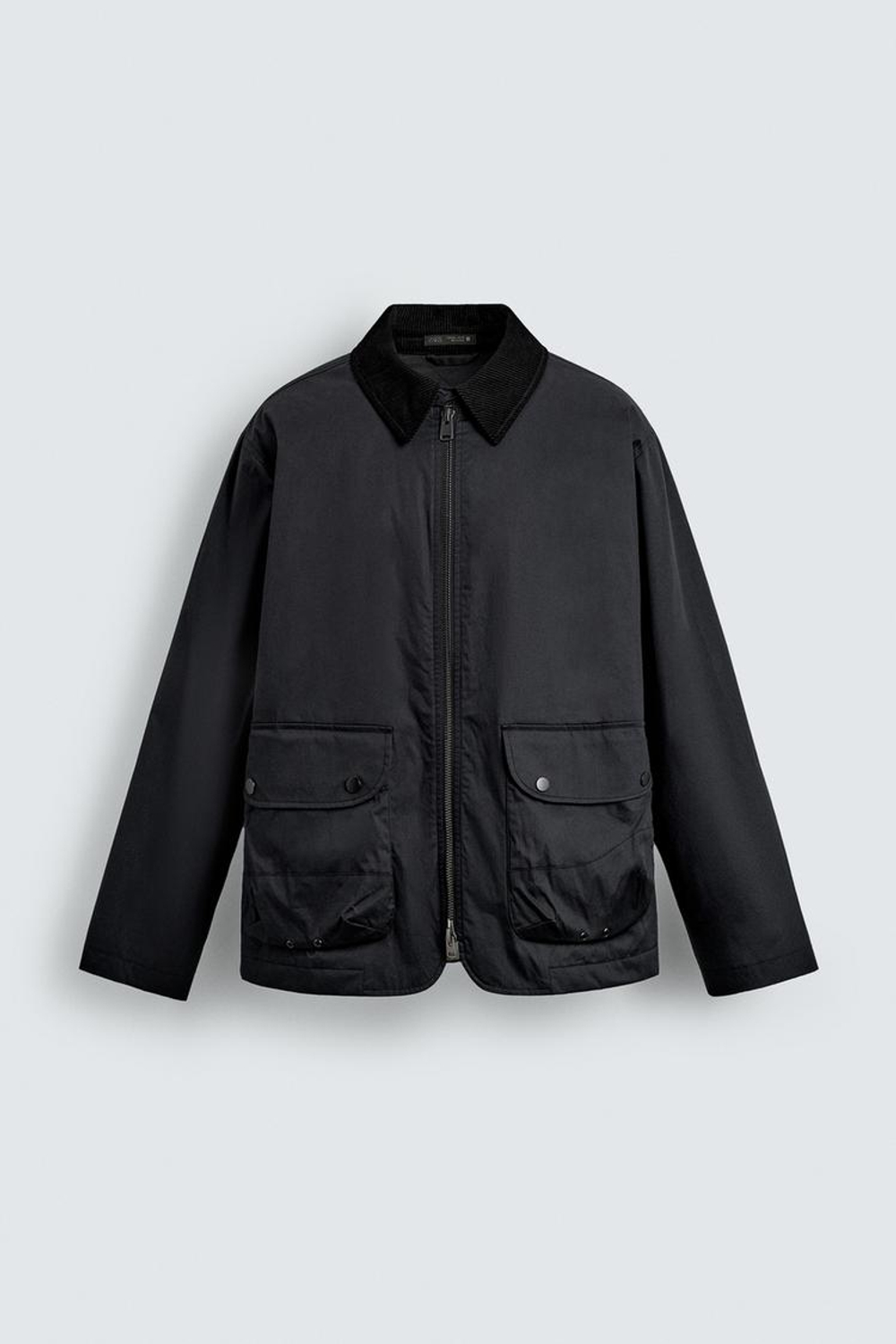 ZARA ПАРКА С КОМБИНИРОВАННЫМ ВОРОТНИКОМ, ТЕМНО-СЕРЫЙ