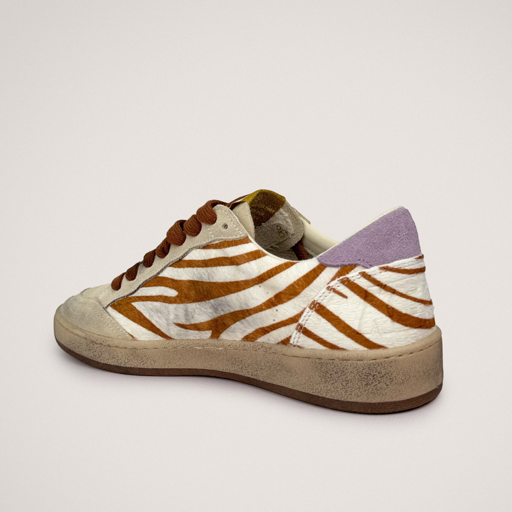 Golden Goose Ball Star / Зебра / сиреневая пятка