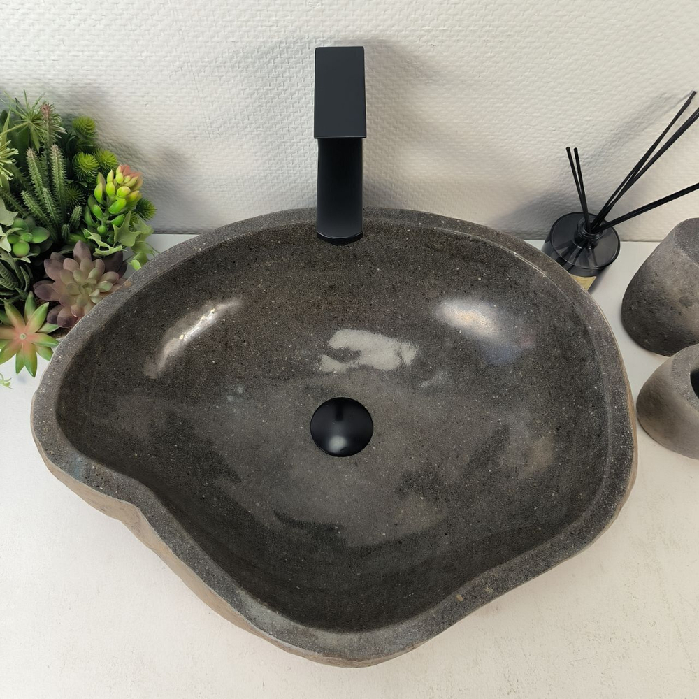 Каменная раковина из речного камня RS-05315 (55*43*15) 0857 из натурального камня
