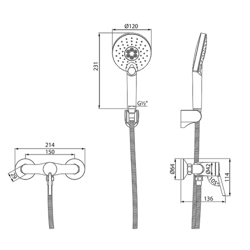Смеситель для душа Lemark Minima LM3803C Хром