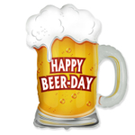 Шар Фольгированный HAPPY BEER-DAY Кружка пивная (Желтый)