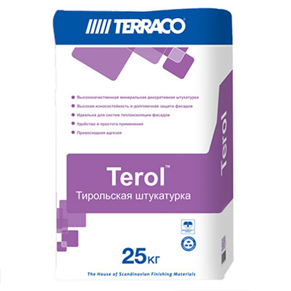 Штукатурка минеральная Terraco (Террако) Tyrol Тироль Короед Декор Серый 25 кг