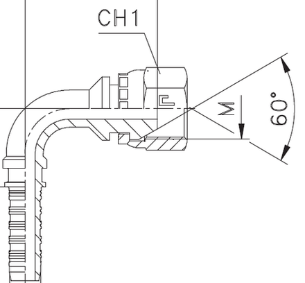 Фитинг DN 16 BSP (Г) 1/2 (90) обжатая гайка