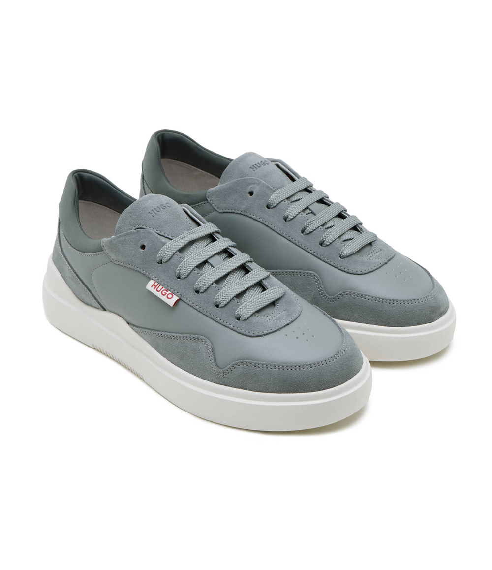 Кожаные кроссовки blake HUGO - серый(50510214)