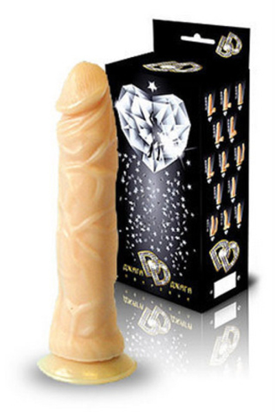 Фаллоимитатор-реалистик с рельефом на присоске, 19,5 см.