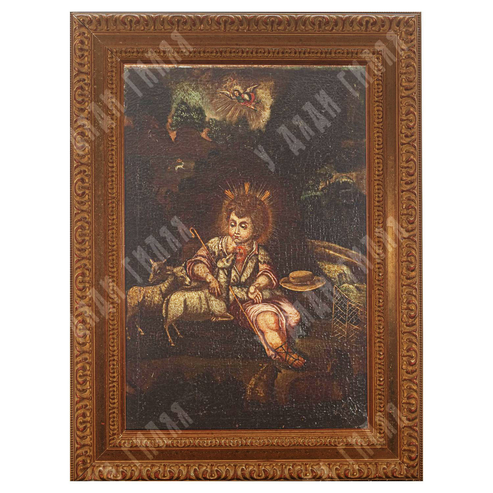 Н/х. Божественный пастырь (Иисус-ягненок). Холст, масло. Испания, 2-я пол. XIX в.