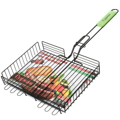 Решетка барбекю 300х240х50 мм, Гурман, 941, хром, 4 уровня, антипригарное покрытие, рукоятка дерево, 22002NS