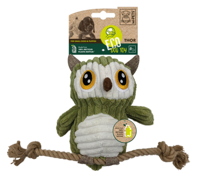 M-PETS Игрушка мягкая для собак Сова с канатом, 30 см