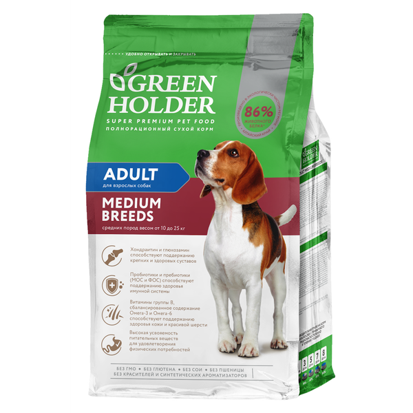 Сухой корм Green Holder для собак средних пород