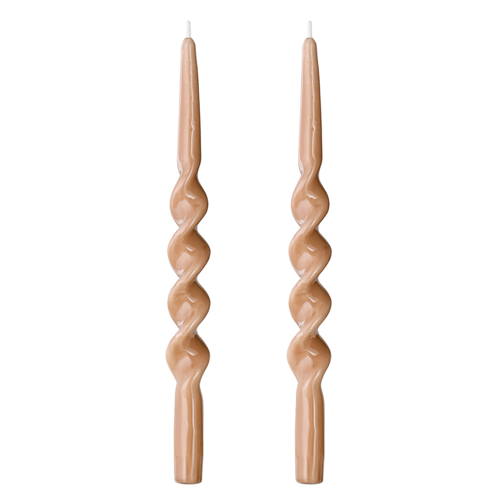 Набор из двух свечей светло-коричневого цвета из коллекции essential, 35 см