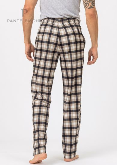 Брюки мужские Pantelemone PDBB-164, клетка бежевая/черная