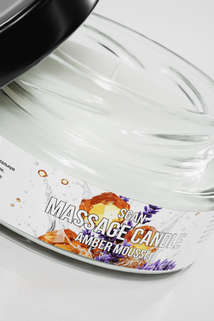 Массажная свеча SGAN с кокосовым воском и эфирными маслами "Янтарный мусс", 50 мл