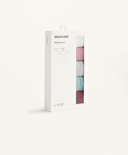 OYSHO Набор из 5 бесшовных трусов-бразильяно, серо-голубой