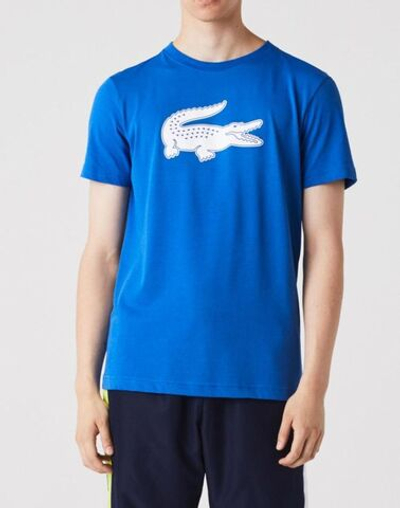 Футболка мужская теннисная Lacoste SPORT 3D Print Crocodile Breathable Jersey T-shirt - blue/white