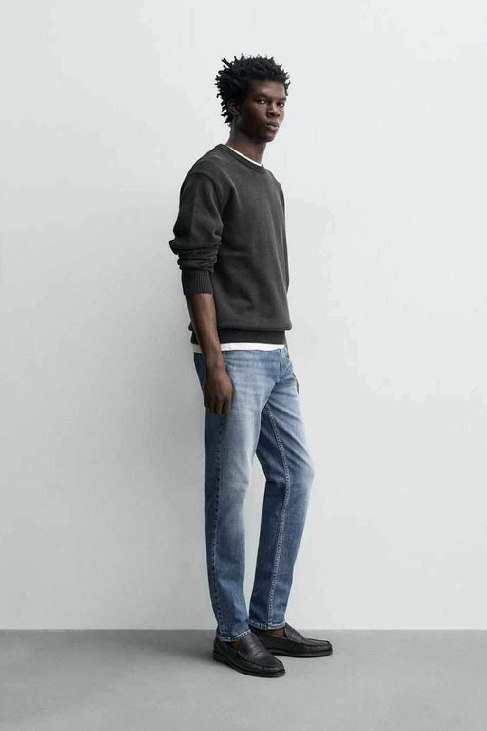 ZARA БАЗОВЫЕ ДЖИНСЫ SLIM FIT, СИНИЙ