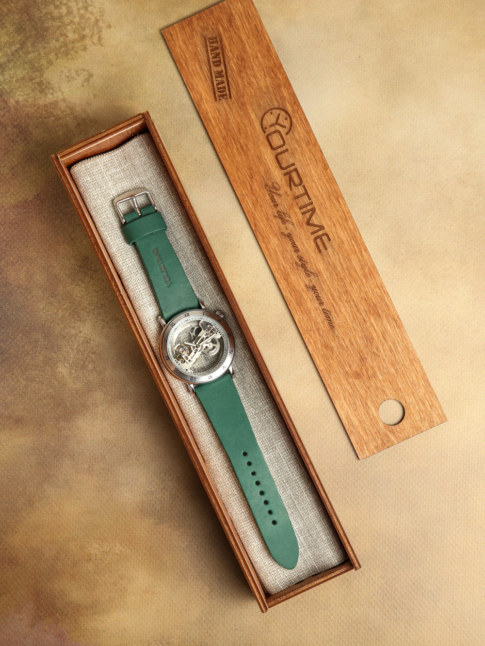 Часы скелетоны механические Power Green YOURTIME