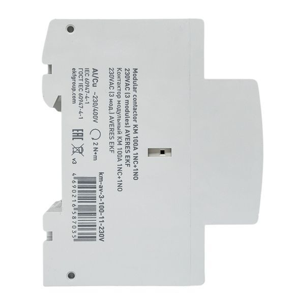Контактор модульный EKF km-av-3-100-11-230V