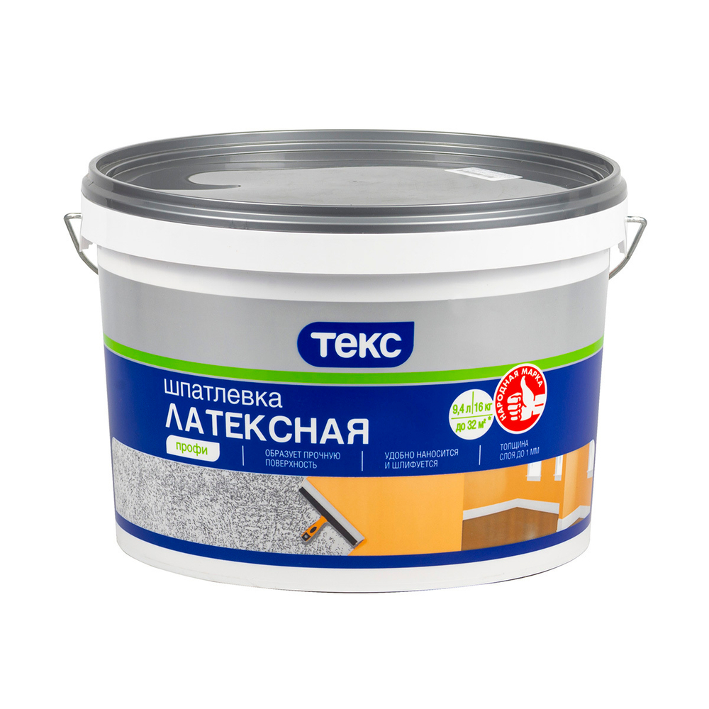 Шпатлевка латексная Текс Профи, белая, 16 кг