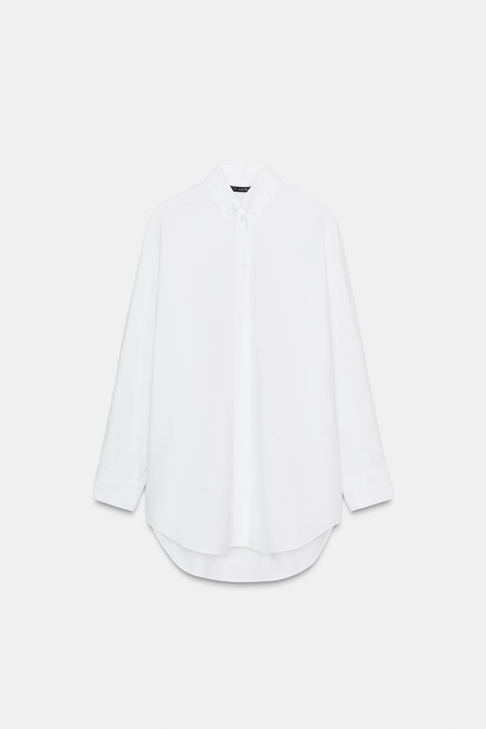 ZARA РУБАШКА ОКСФОРД ОВЕРСАЙЗ, БЕЛЫЙ