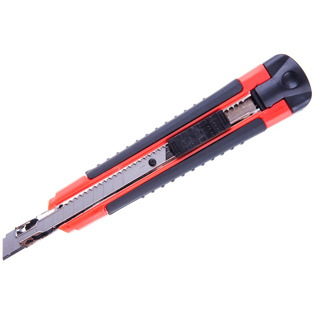 Нож канцелярский 9мм, Erich Krause Arrow, auto-lock, металл.направляющ, мяг.вставки, 2 зап.лезвия