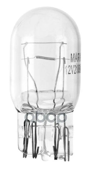 Автолампа  W 12-W21/5W (без цок) 2конт (W3x16d) БЕЛАЯ Маяк #61215бц/10