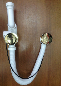 Сифон A55 Gold для ванны автомат комплект металл/металл