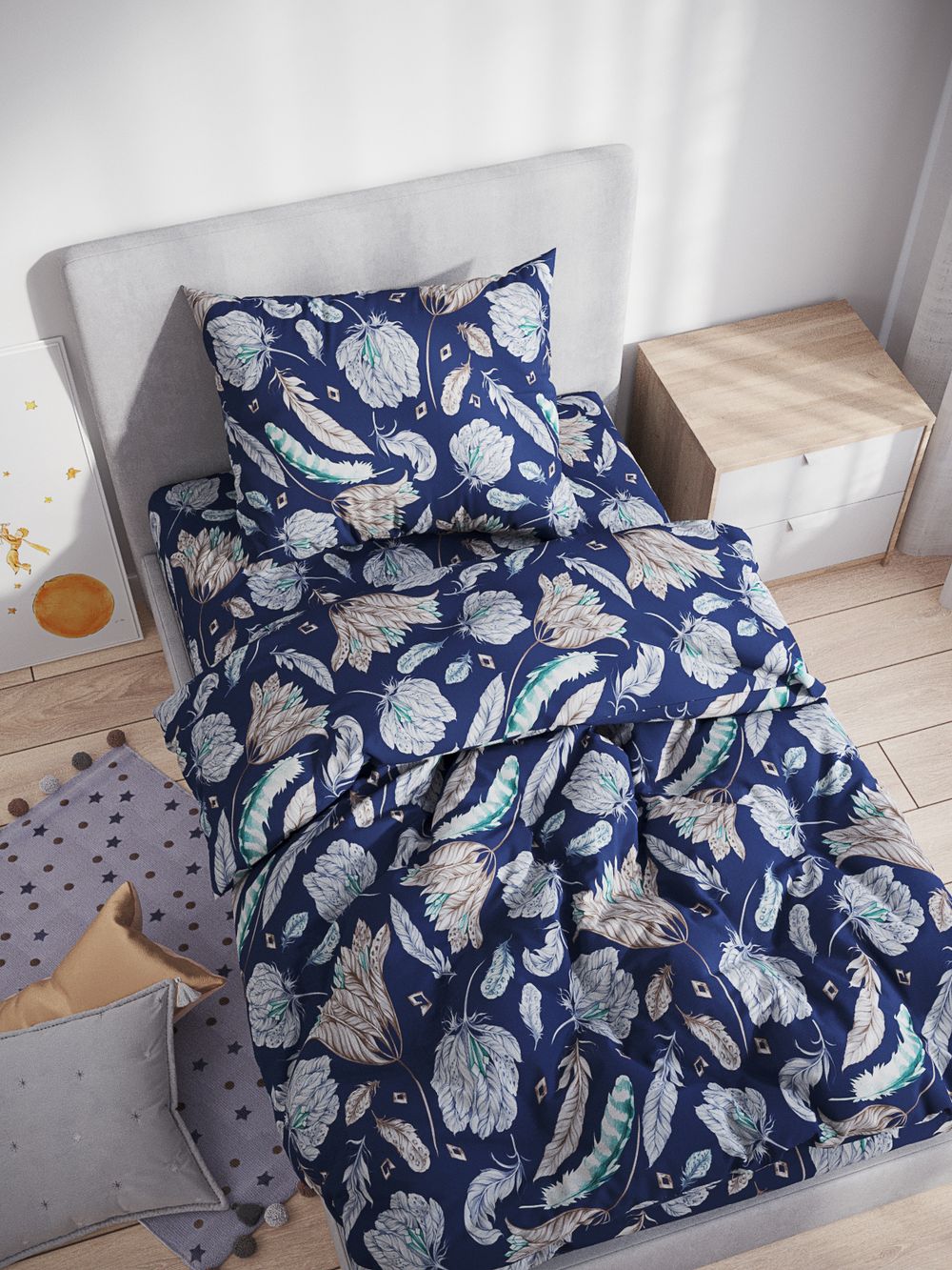 Постельное белье бязь Сказка "Хильда" 1,5-сп наволочка 50х70 1шт Простынь 150x215 см пододеяльник 145х215