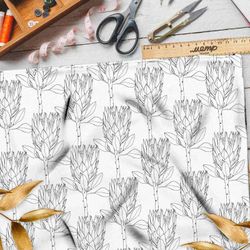 Ткань барби тонкие цветочные силуэты