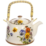 Чайник заварочный керамический 700мл с ситом «Фиалки»