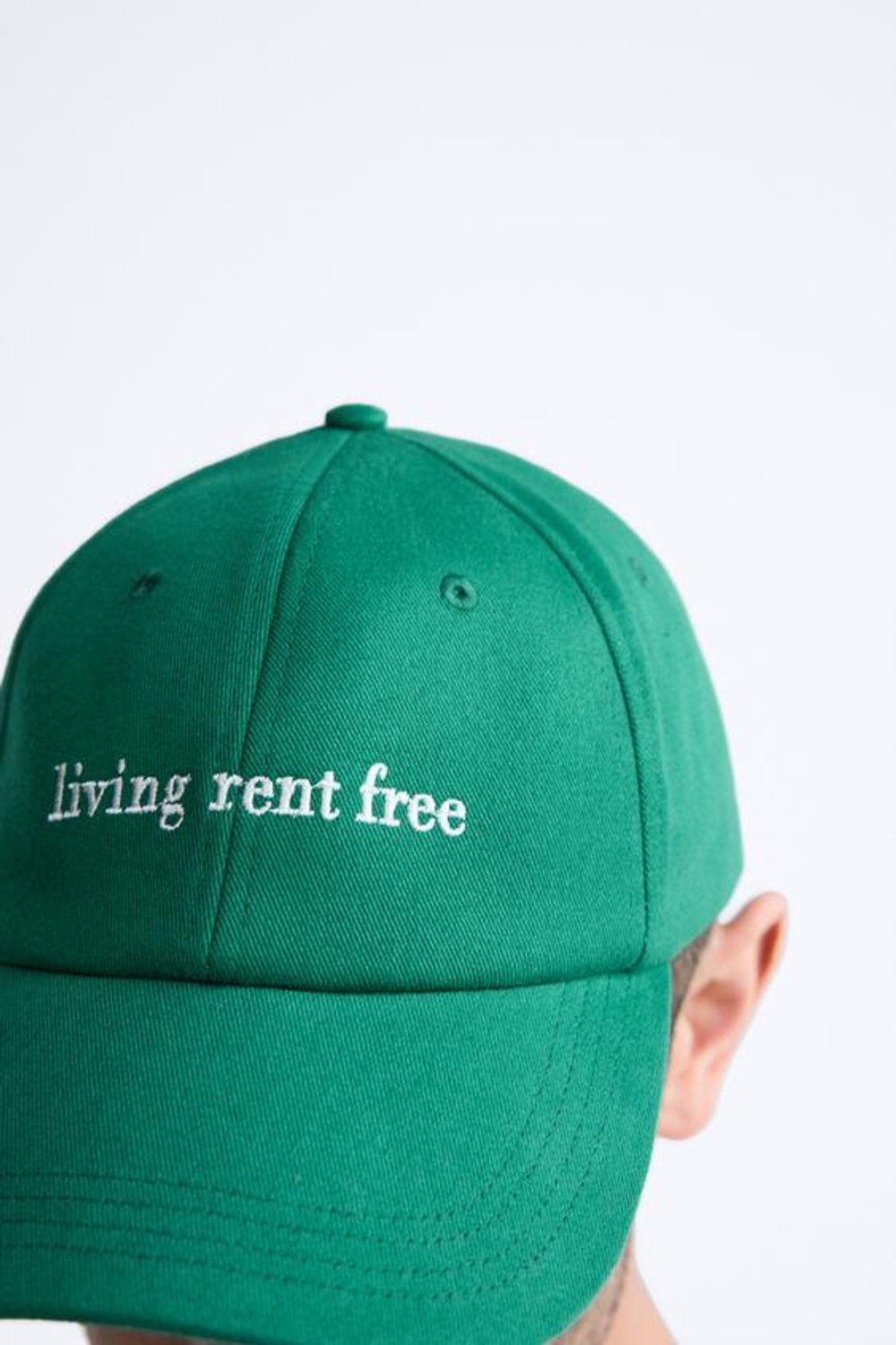 ZARA КЕПКА С ВЫШИВКОЙ, ЗЕЛЕНЫЙ