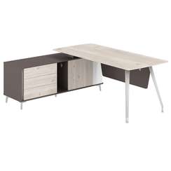 SR.101.DN.WF.L / Стол руководителя 1800х820х750 на опорной тумбе левой / цвет: дуб тоскана/вольфрам