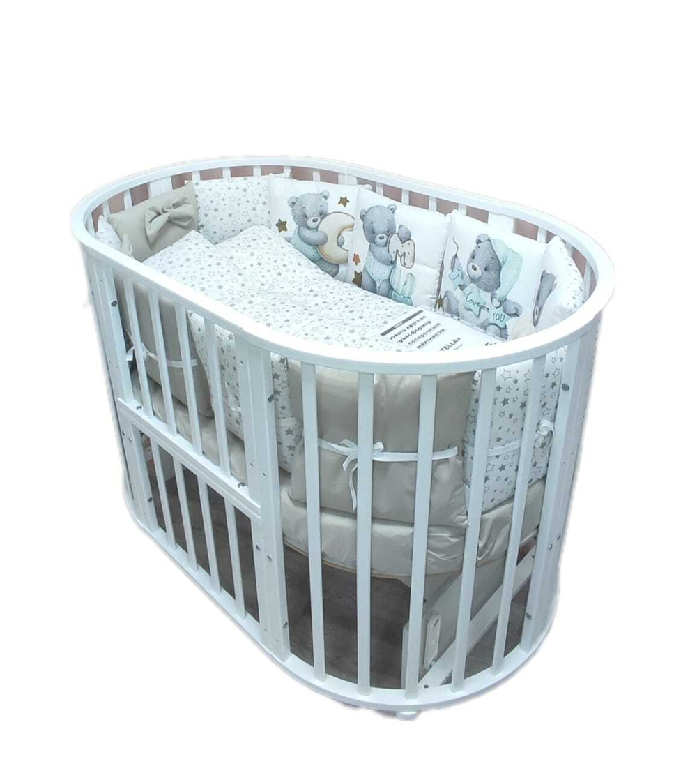 овальная детская кроватка стелла белая в интернет магазине Newbaby74
