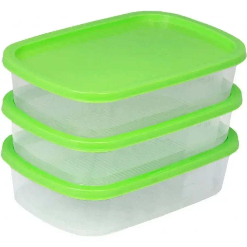 Набор прямоугольных контейнеров 3 шт 1 л