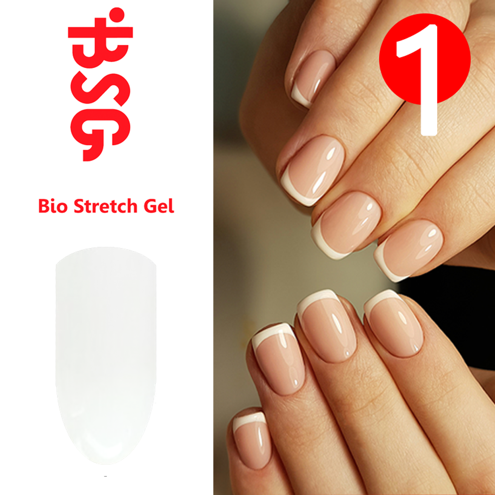 Цветная гель-краска BSG White french для прорисовки френча, белая плотная (5мл)