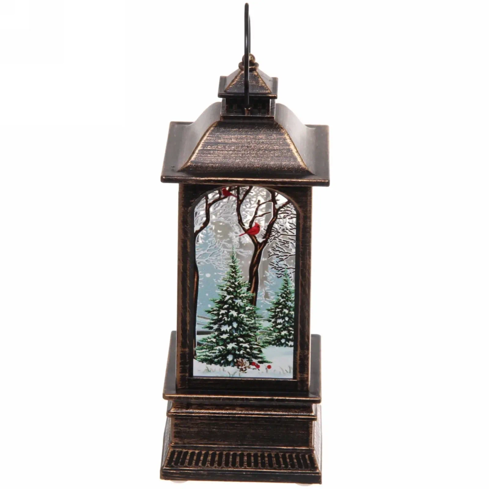 Сувенир с подсветкой «Фонарь с сказочным снеговиком» 5.5*5.5*12.5 см (3хAG13)