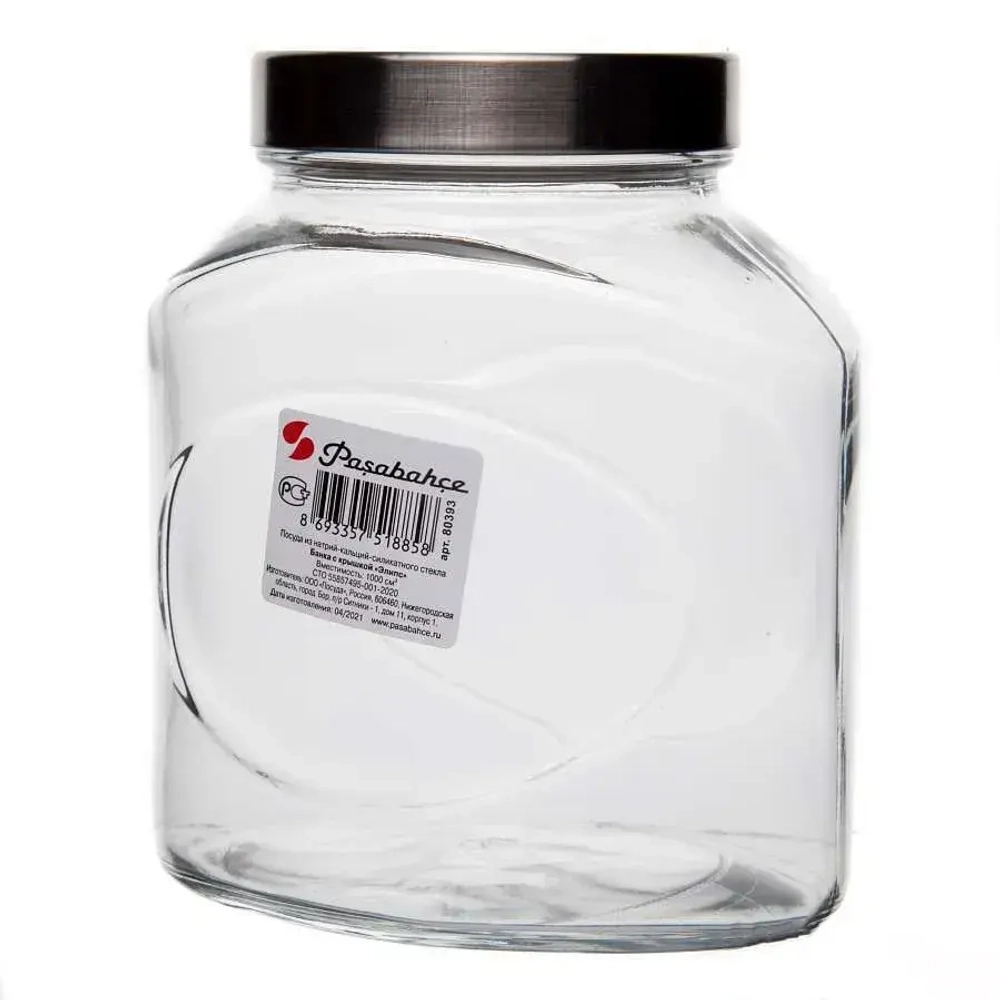 Банка с метал.крыш. 1000 мл ЭЛИПС