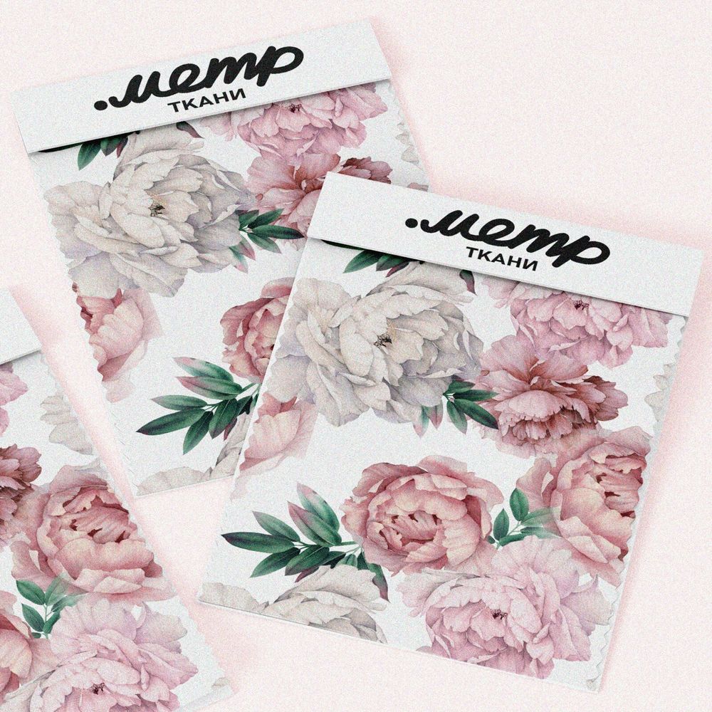 Ткань сатин пионы нежные весенние