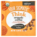 Four Sigmatic, Think, растворимый органический кофе с ежовиком гребенчатым и грибами чага, средней обжарки, 10 пакетиков по 2,5 г (0,09 унции)