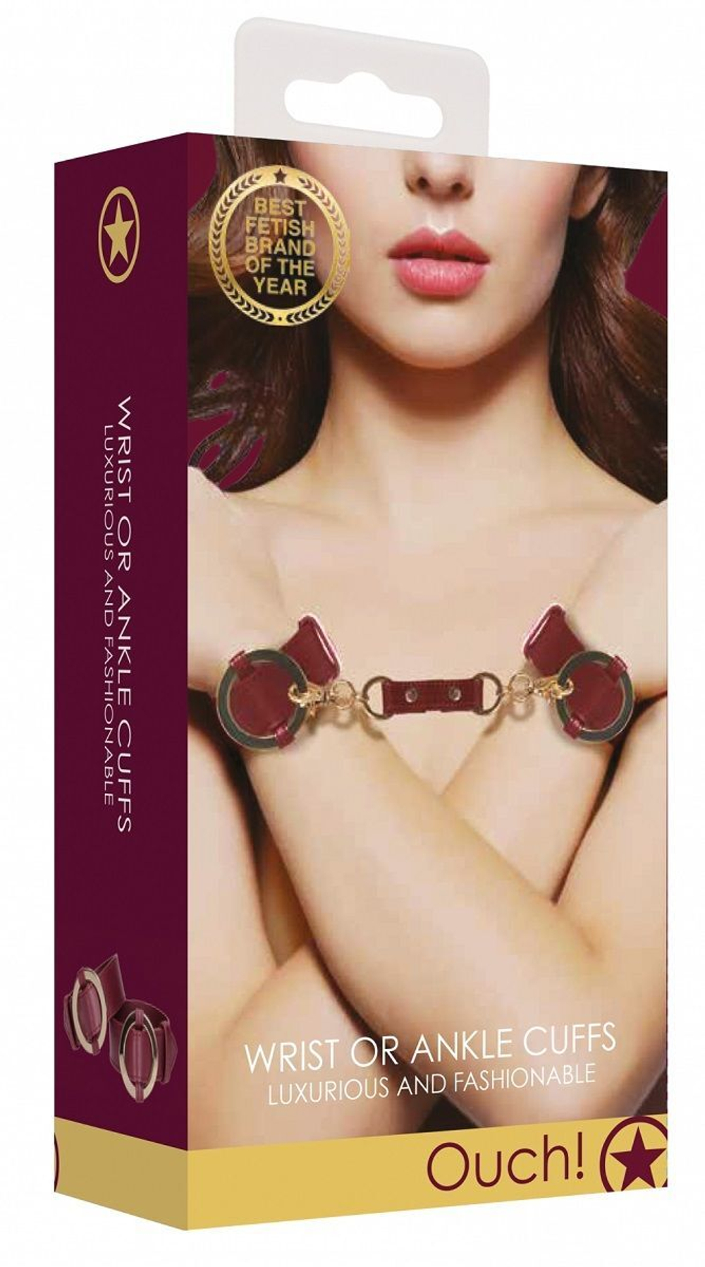 Бордовые наручники Halo Wrist & Ankle Cuffs (Цвет: бордовый)