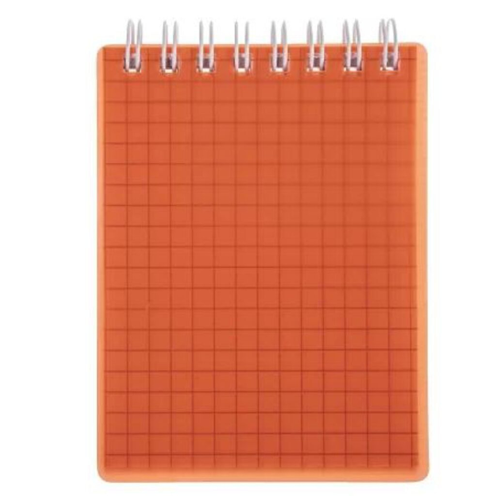 Блокнот А7 пласт.обл. 80л "Line neon. Оранжевый" гребень, кл.