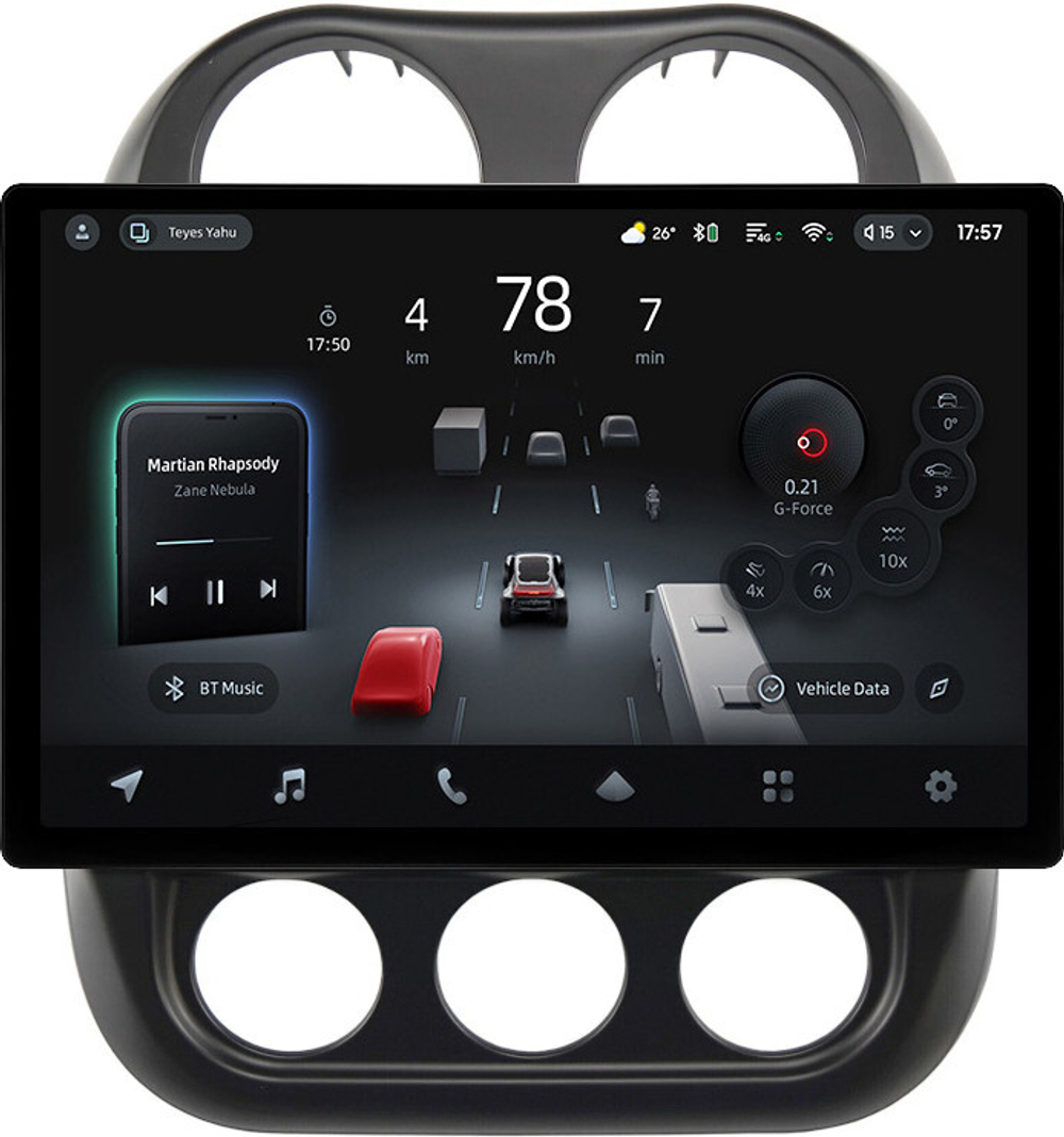 Магнитола для Jeep Compass 2011-2015 - Teyes CC4-PRO монитор 13" 2K QLED на Android 13, Snapdragon 778G, 8+128, AI, CarPlay, DSP, 4G SIM-слот