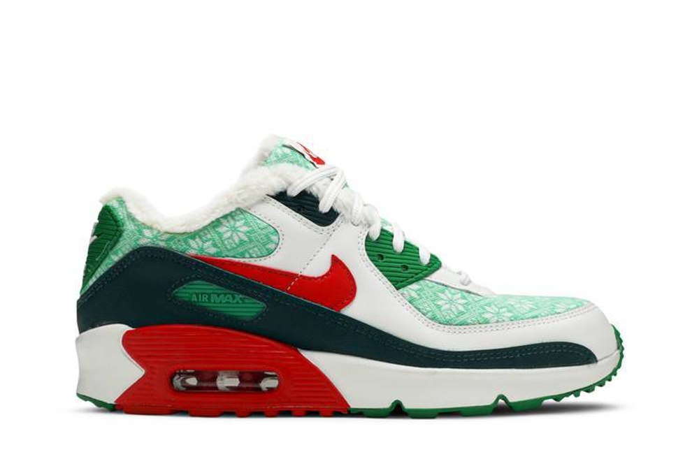 Кроссовки Nike Air Max 90 "Christmas 2020" GS (Подростковая размерная сетка)