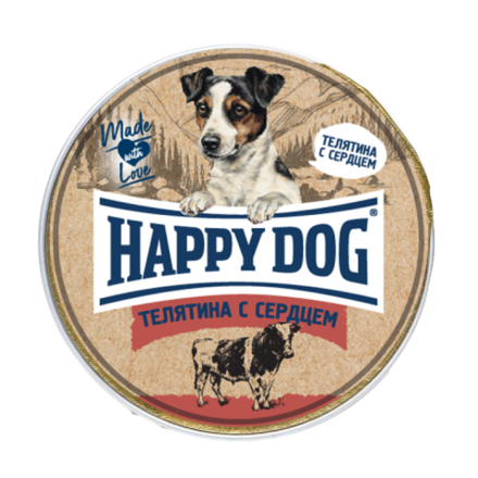 Консервы для собак паштет Телятина с сердцем, 125г Happy Dog Natur Line ламистер