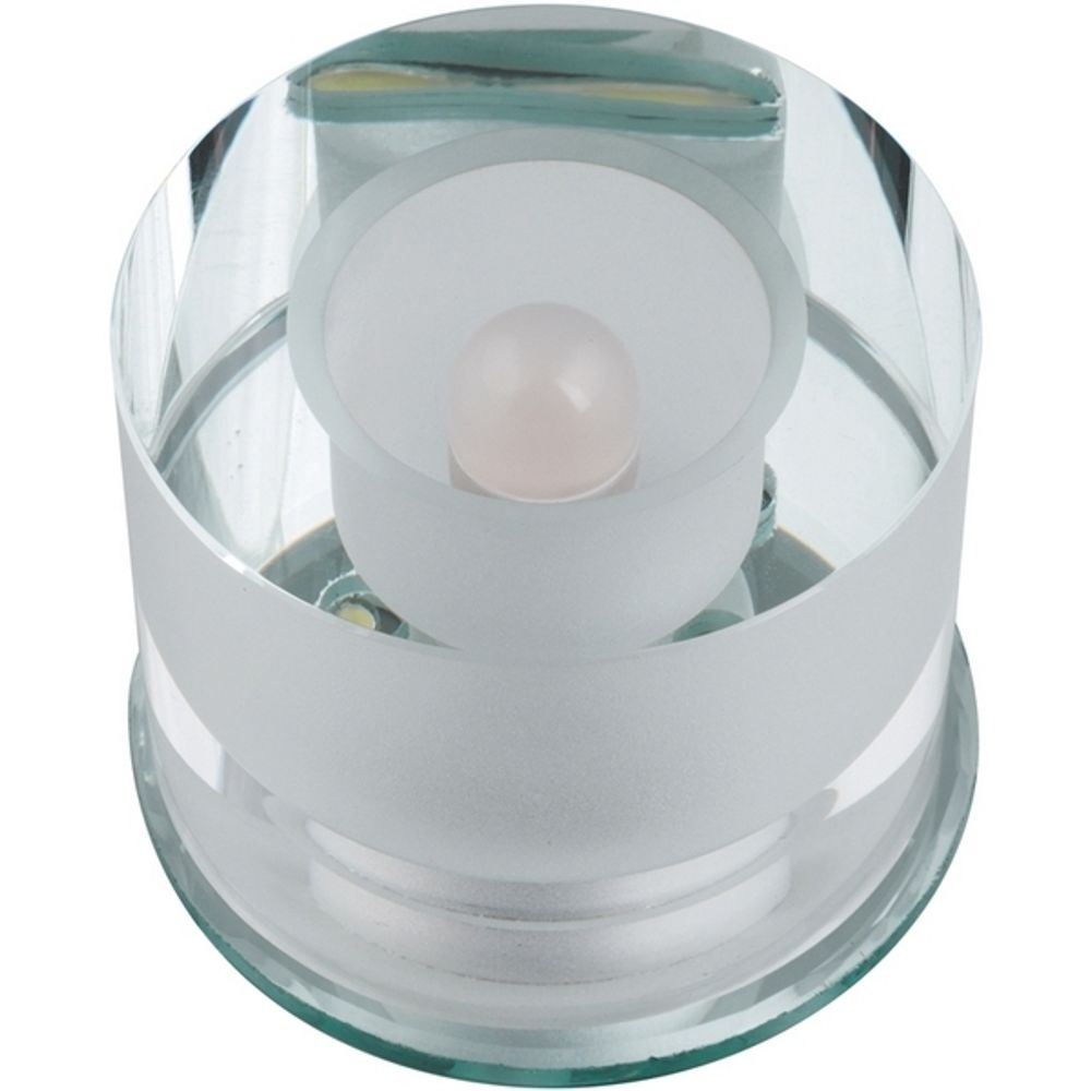 DLS-L114 G9 GLASSY/CLEAR Светильник декоративный встраиваемый, серия Luciole. Без лампы, цоколь G9. Доп. светодиодная подсветка 1Вт. Стекло/стекло. Зе