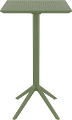 Стол пластиковый барный складной Siesta Contract Sky Folding Bar Table 60, оливковый