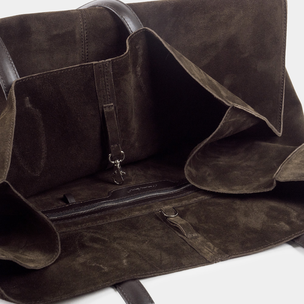 Шоппер Boheme из замши коричневого цвета