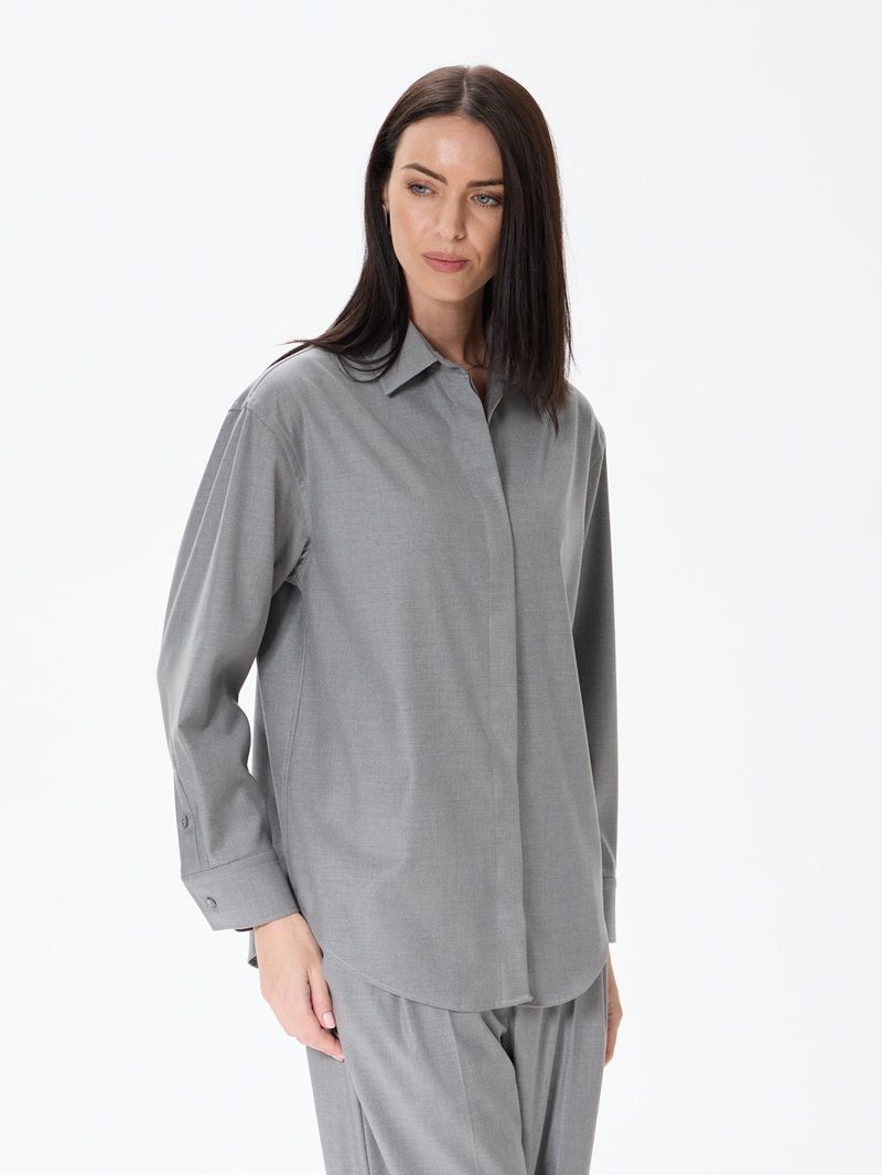 Рубашка Хельсинки серая смесовая шерсть