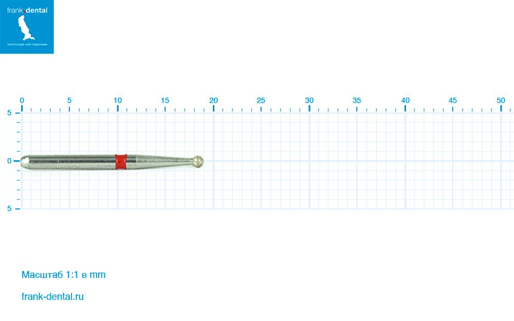 Бор алмазный красный Frank Dental типа FG - D.801.014.F.FG