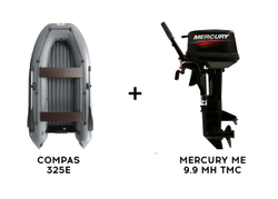 Лодка ПВХ COMPAS 325E + 2х-тактный лодочный мотор MERCURY ME 9.9 MH TMC (247CC)